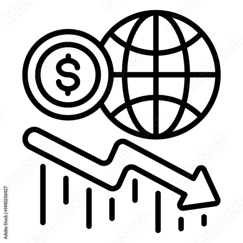 Global Crisis Outline Icon