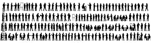 Professional networking silhouette showcases collaborative meetings and negotiations in a business enviroment
