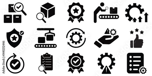 Quality Control Icon Pack — Editable Inspection, Validation, Testing, Compliance, and Risk Management Symbols for Industrial and Business Use