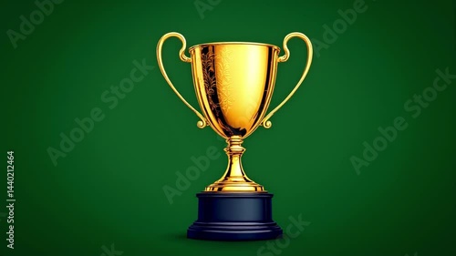 Wallpaper Mural Golden trophy illustration depicting victory achievement and success on a dark green background Torontodigital.ca