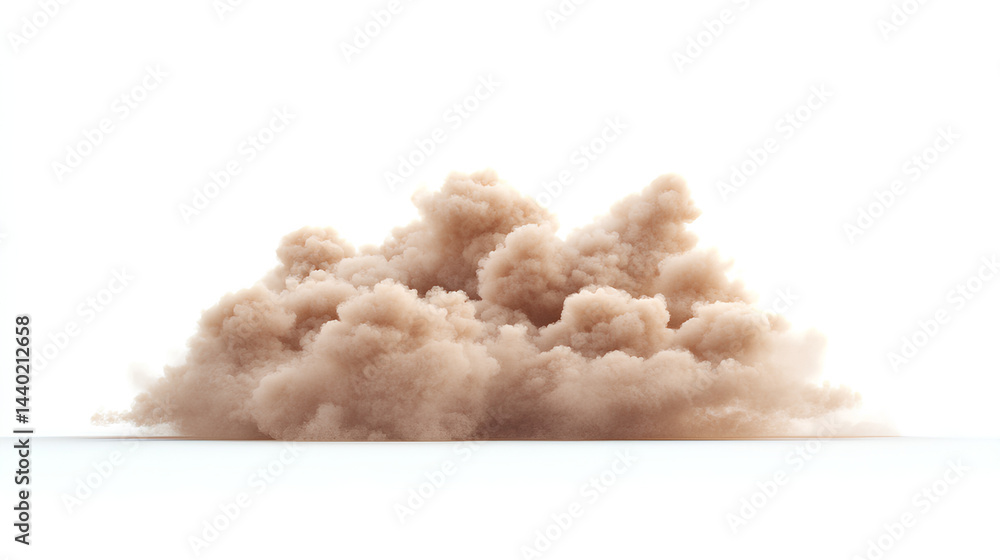Dust sand soil smoke cloud particles isolated on white background. Brown sandstorm smog sand dust explosion rising. Design elements, Blurred dust sand Dust sand soil smoke cloud particles isolated on white background. Brown sandstorm smog sand dust explosion rising. Design elements, Blurred dust sand