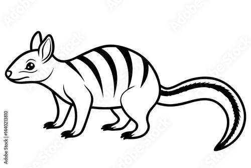 Minimal Numbat Line Art