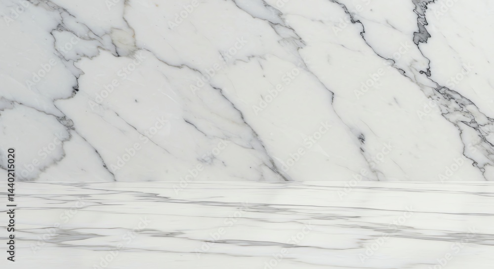 Obraz premium Elegant White Marble Surface with Veins Texture Background