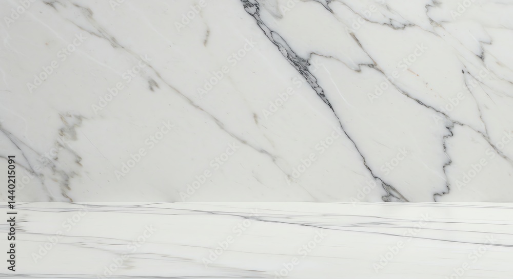 Obraz premium White Marble Surface with Veins Texture Background