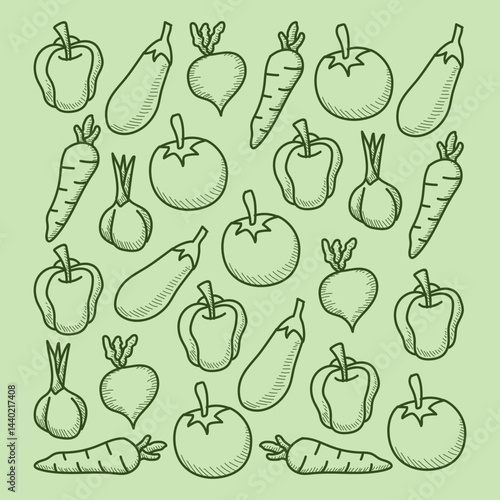 vegetables pattern vector illustration
