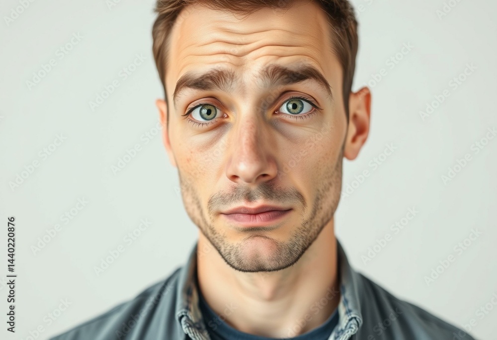 Obraz premium Tired male portrait with circles under eyes