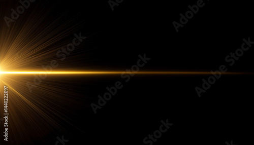 abstract loop glow gold optical lens flares light shine animation from middle right side on black background