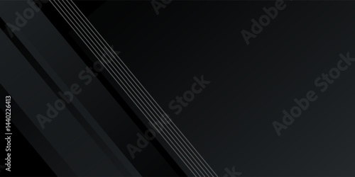 Abstract futuristic dark black background with waved design. Realistic 3d wallpaper with luxury flowing lines. Elegant backdrop for poster, website, brochure, banner, app etc