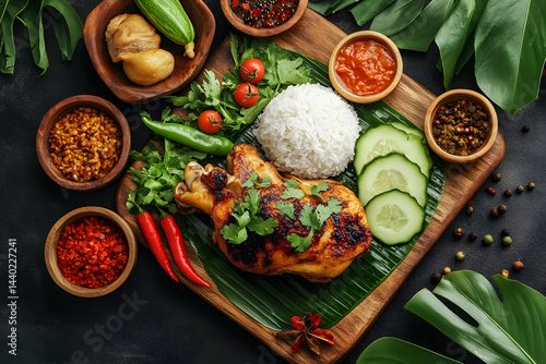 Wallpaper Mural Rich Indian Culinary Thali Presentation in Metal Tray Torontodigital.ca