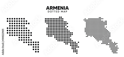Set of Armenia dotted map vector on white isolated