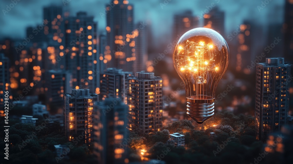Strategy business planning ideas for investment and business growth. glowing light bulb with futuristic graphic icon.