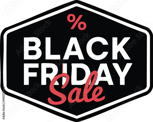 A black friday sale sign with percentage symbol in the upper left