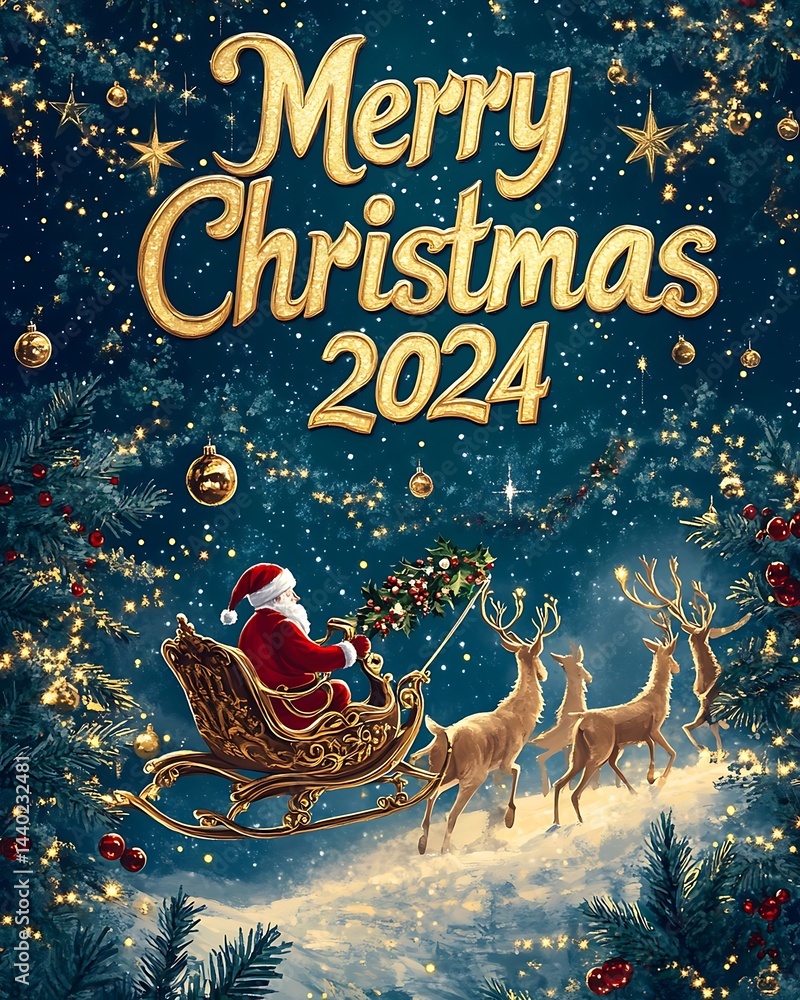 Fototapeta premium Santas 2024 Christmas Eve Flight. (9)