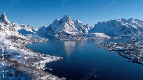Wallpaper Mural Aerial Winter View of Reine, Norway Torontodigital.ca
