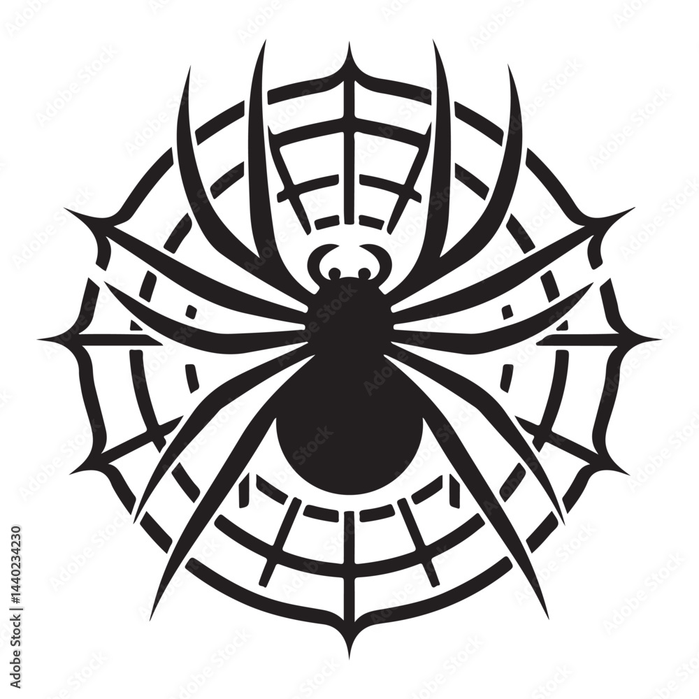 Fototapeta premium Halloween spider silhouette, minimalist vector