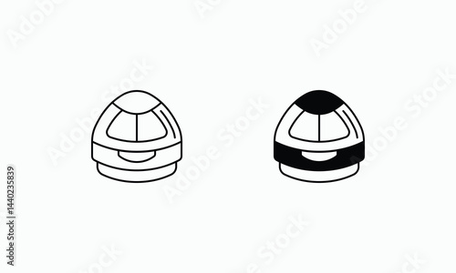 Space Capsule icons set Line and Glyph black vector icon stock illustration