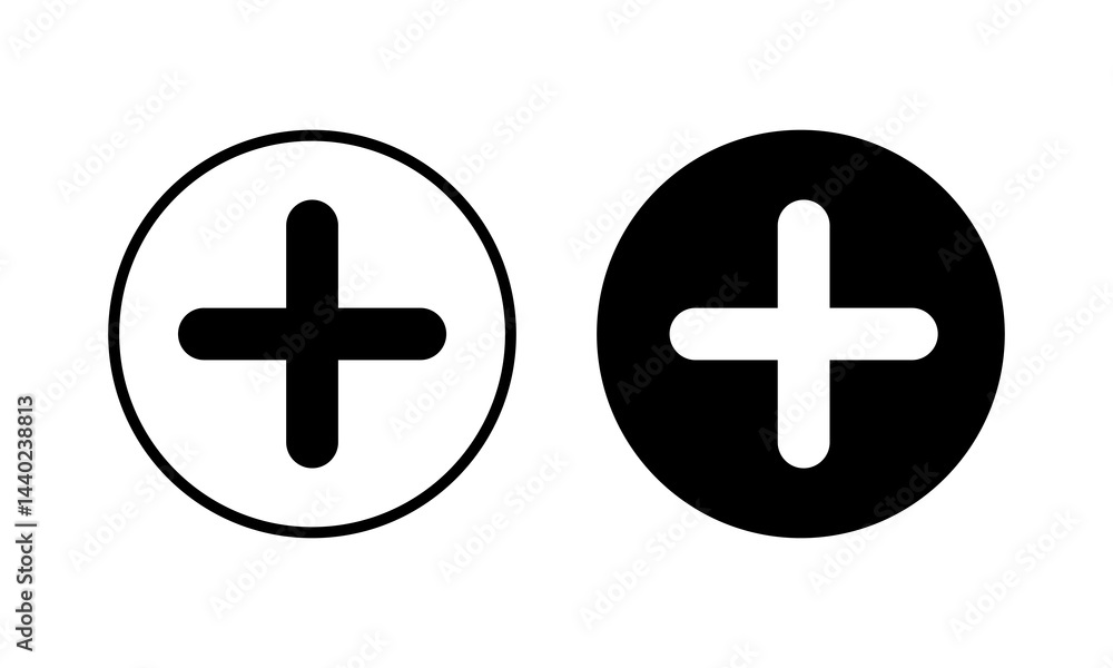 Fototapeta premium Plus Icon vector illustration. Add plus sign and symbol