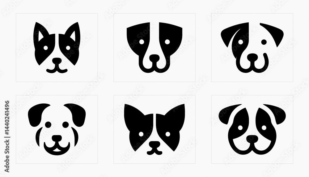 Obraz premium set of black silhouettes of dogs