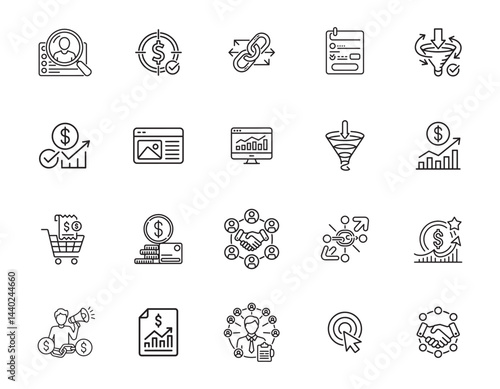 20 Affiliate Marketing Icons set
