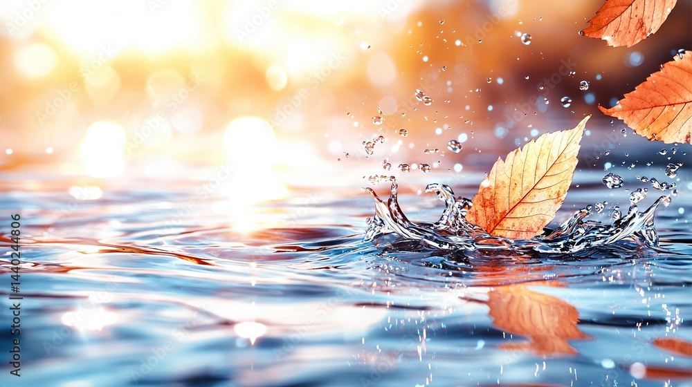 A cluster of foliage bobbing atop a watery expanse as golden beams filter through the surrounding woods A cluster of foliage bobbing atop a watery expanse as golden beams filter through the surrounding woods