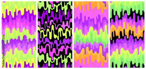 Seamless striped pattern. Set of different color options