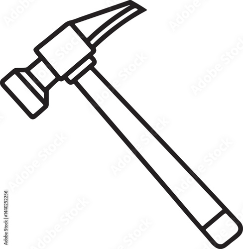 hammer line art, black outline, vector and illustration, coloring book page line art drawing