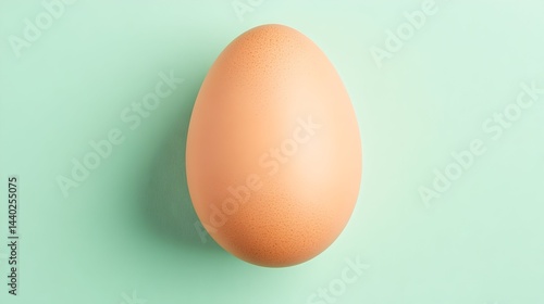 Wallpaper Mural A single, light brown egg rests on a pale green background Torontodigital.ca