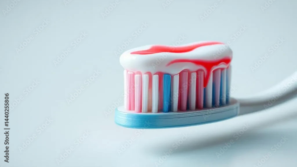 Toothpaste on toothbrush Toothpaste on toothbrush