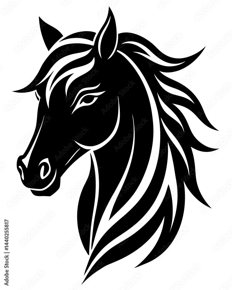 Fototapeta premium horse head silhouette vector