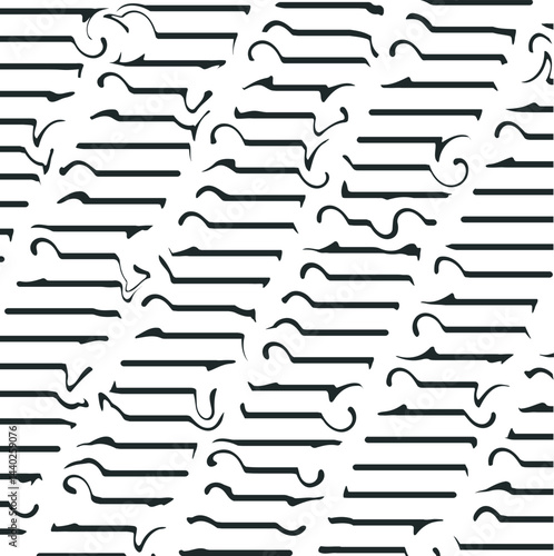 Texture with separate rows of stripes, distorted by twists between themselves.