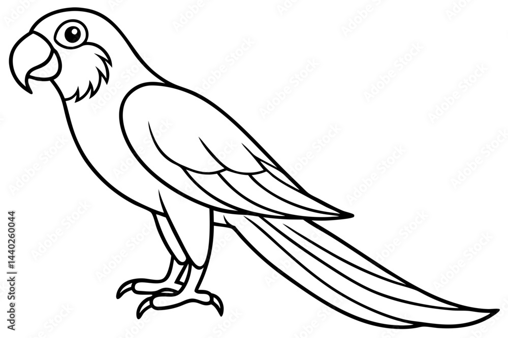 Fototapeta premium Minimalist Macaw Sketch