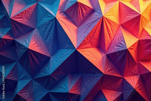 Intricate tessellation of geometric shapes in vibrant hues , mosaic, tile, geometric pattern