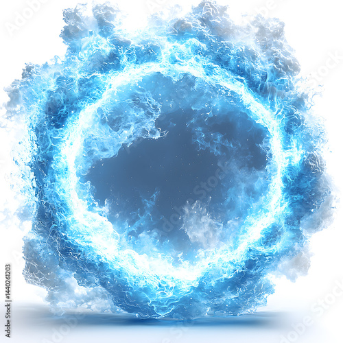Blue Energy Ring Isolated, isolated on white background