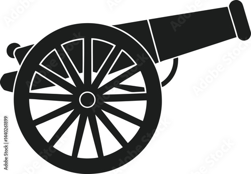 Traditional Battlefield Cannon Silhouette for USA Events
