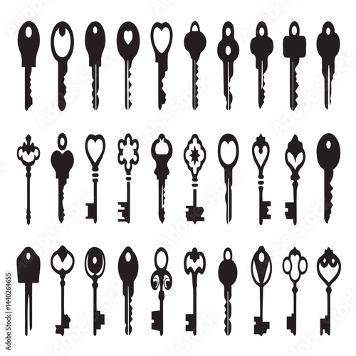 silhouettes of keys