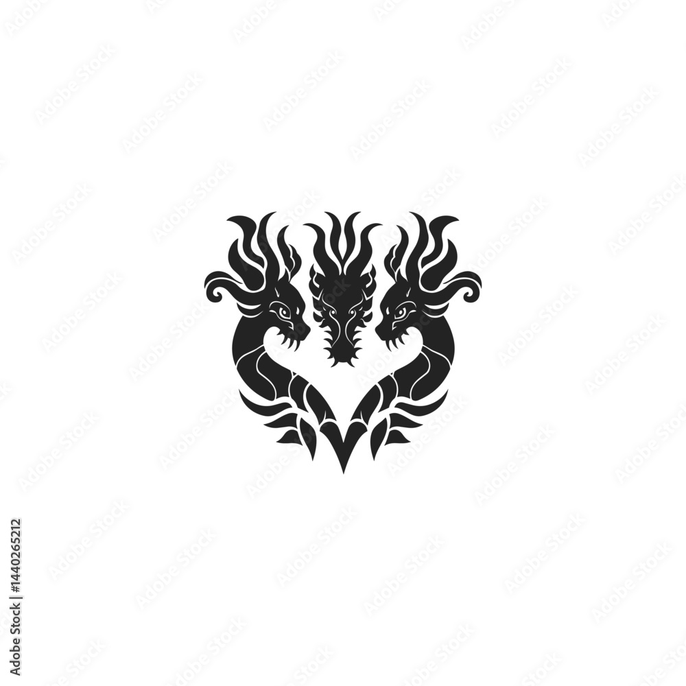 Fototapeta premium Mythological hydra design vector template illustration