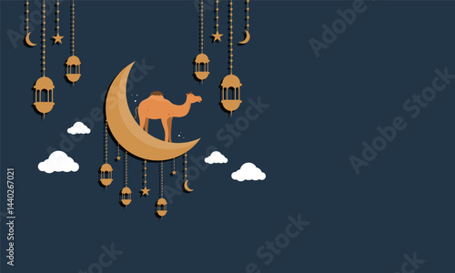 Animal Sacrifice for Eid al Adha Illustrating background vector