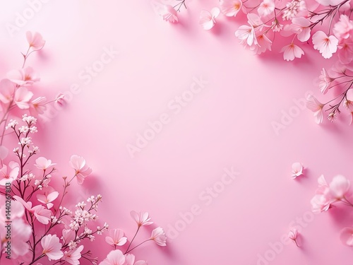 Wallpaper Mural Beautiful Floral Pink Background With Delicate Blossoms and Branches Torontodigital.ca