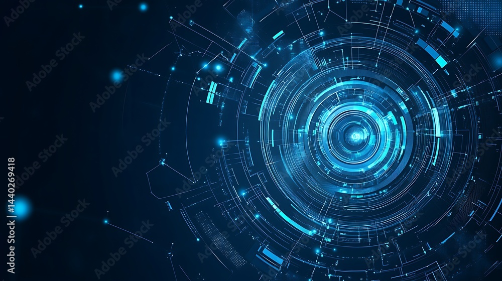 Fototapeta premium Abstract digital design showcasing complex concentric circles.