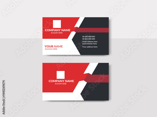 Red modern creative business card and name card horizontal simple clean template vector design, Business card design template, Clean professional business card template, visiting card, business card t