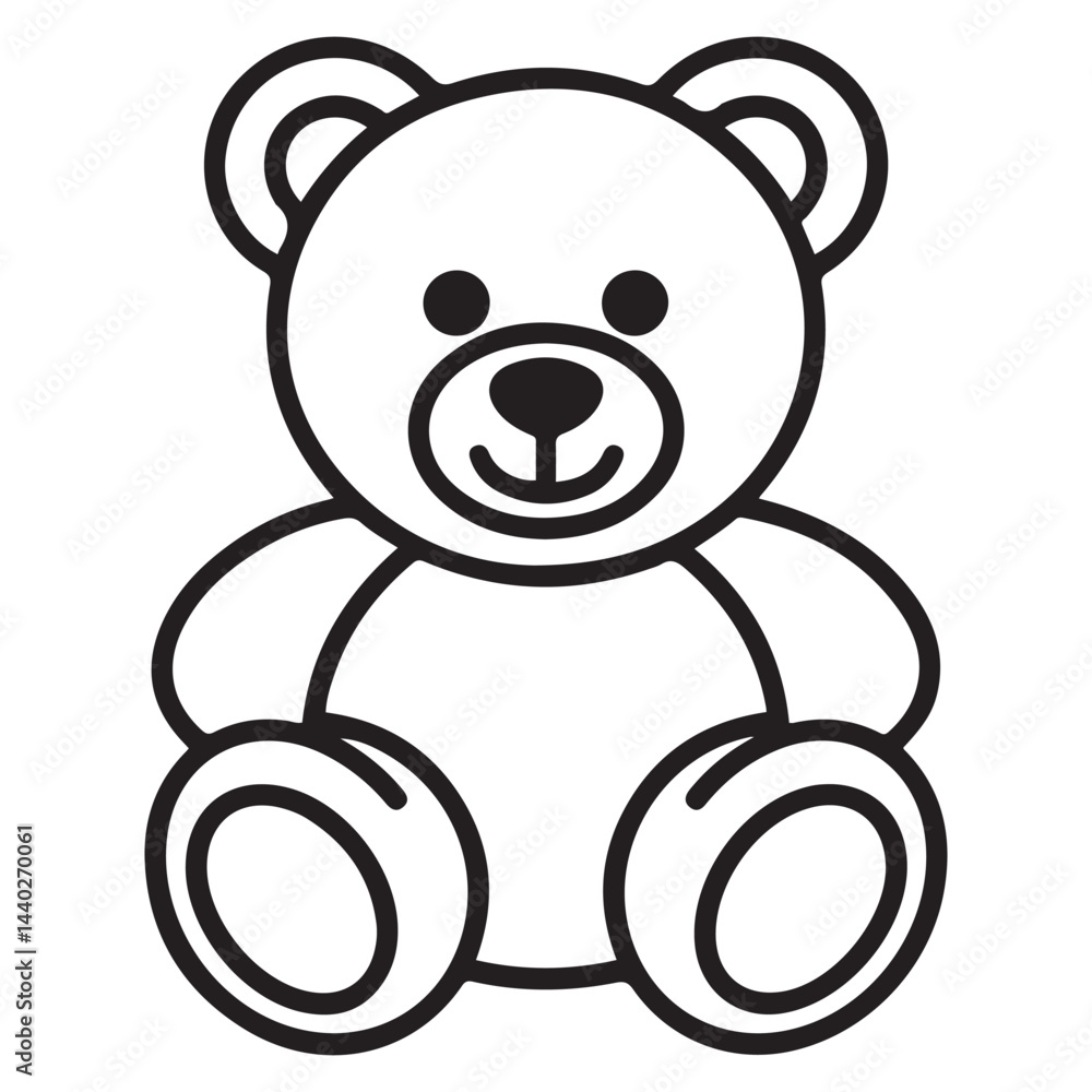 Teddy bear line art vector, Cute teddy outline icon. with white background Teddy bear line art vector, Cute teddy outline icon. with white background