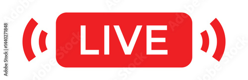 LIVE streaming  icon set. Social media, broadcast, live shows, news, live stream. television overlay icon red mark. Vector illustration with transparent background
