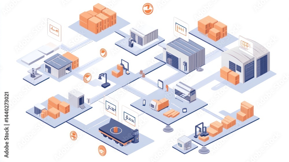 Obraz premium Smart Warehouse Logistics Network