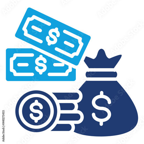 Money Flat Blue Icon