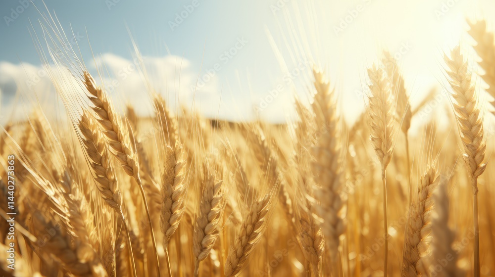 Golden wheat field swaying in summer breeze Golden wheat field swaying in summer breeze