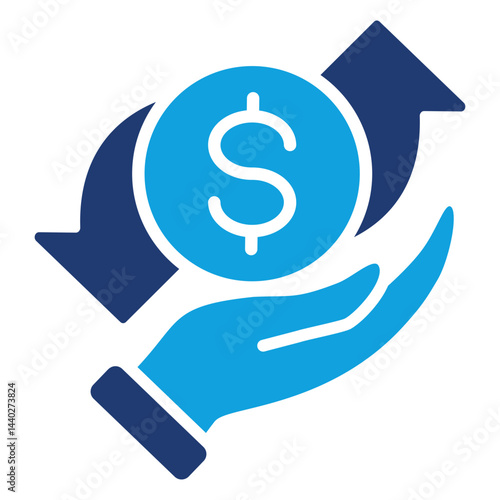 Currency Value Flat Blue Icon