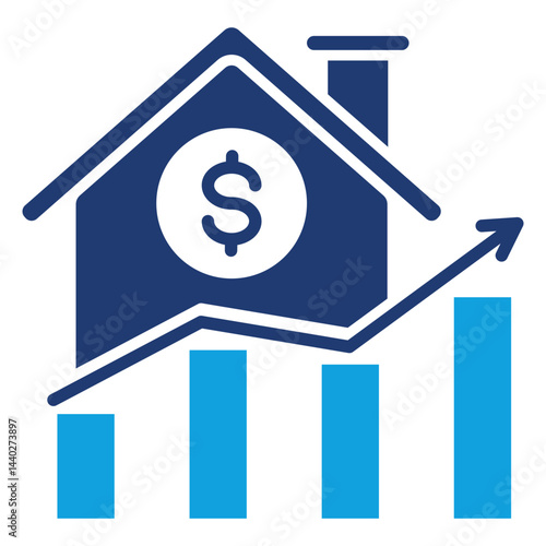 Cost Of Living Flat Blue Icon