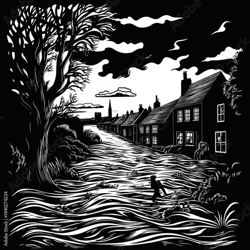 landscape with trees