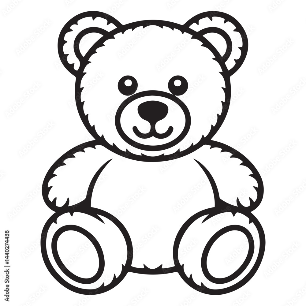 Teddy bear line art vector, Cute teddy outline icon. with white background Teddy bear line art vector, Cute teddy outline icon. with white background