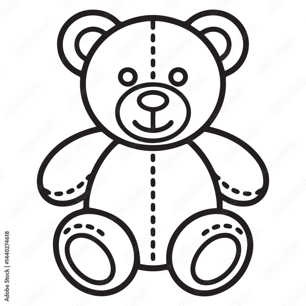 Teddy bear line art vector, Cute teddy outline icon. with white background Teddy bear line art vector, Cute teddy outline icon. with white background